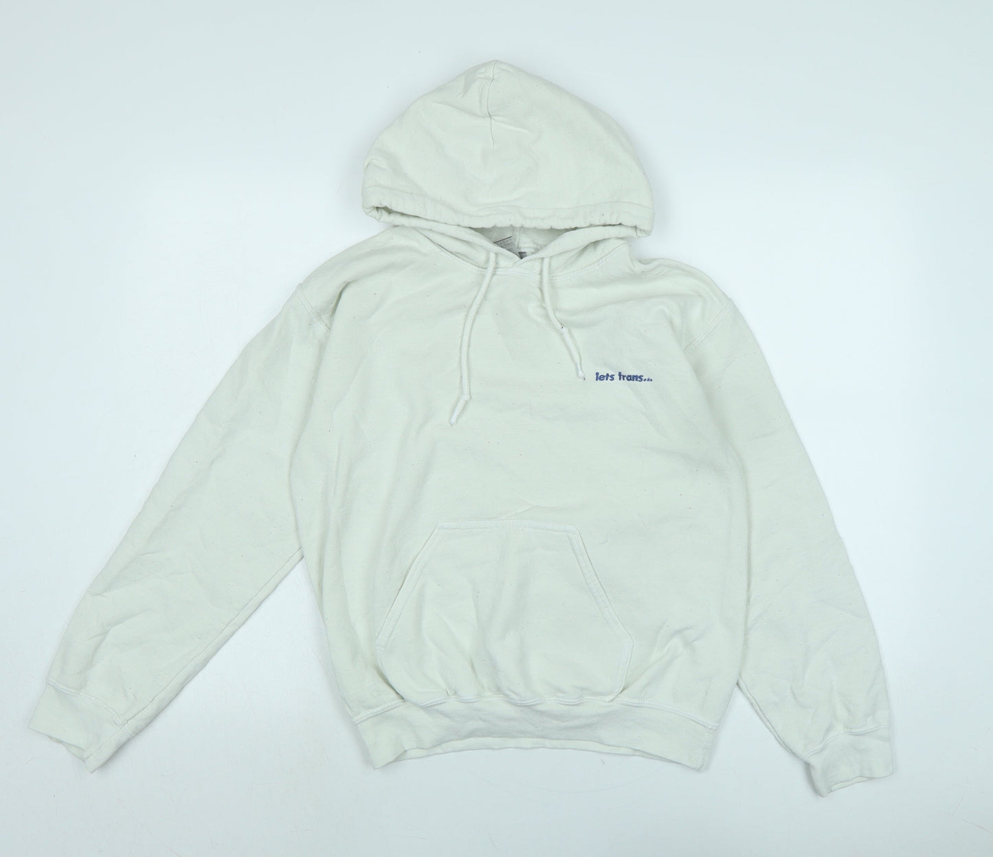 Mens UK Size S Gilden Ivory Pullover Hoodie