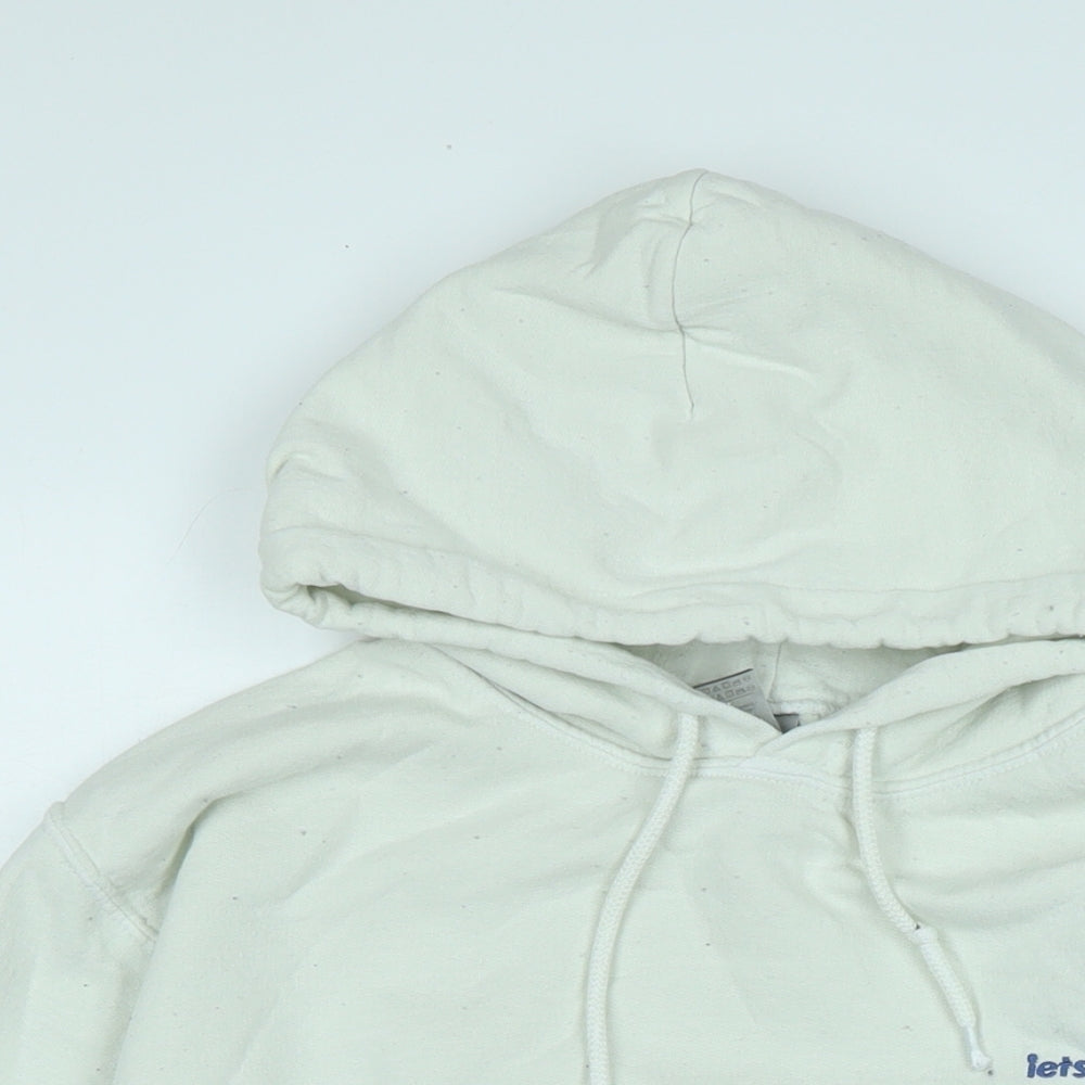 Mens UK Size S Gilden Ivory Pullover Hoodie