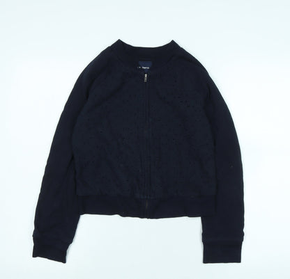 Additional front view of Gap girls’ blue jacket, size XL, zip - logo
