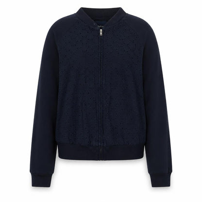 Front view of Gap girls’ blue jacket, size XL, zip - logo