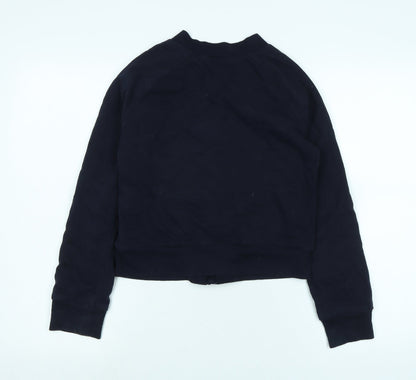 Back view of Gap girls’ blue jacket, size XL, zip - logo