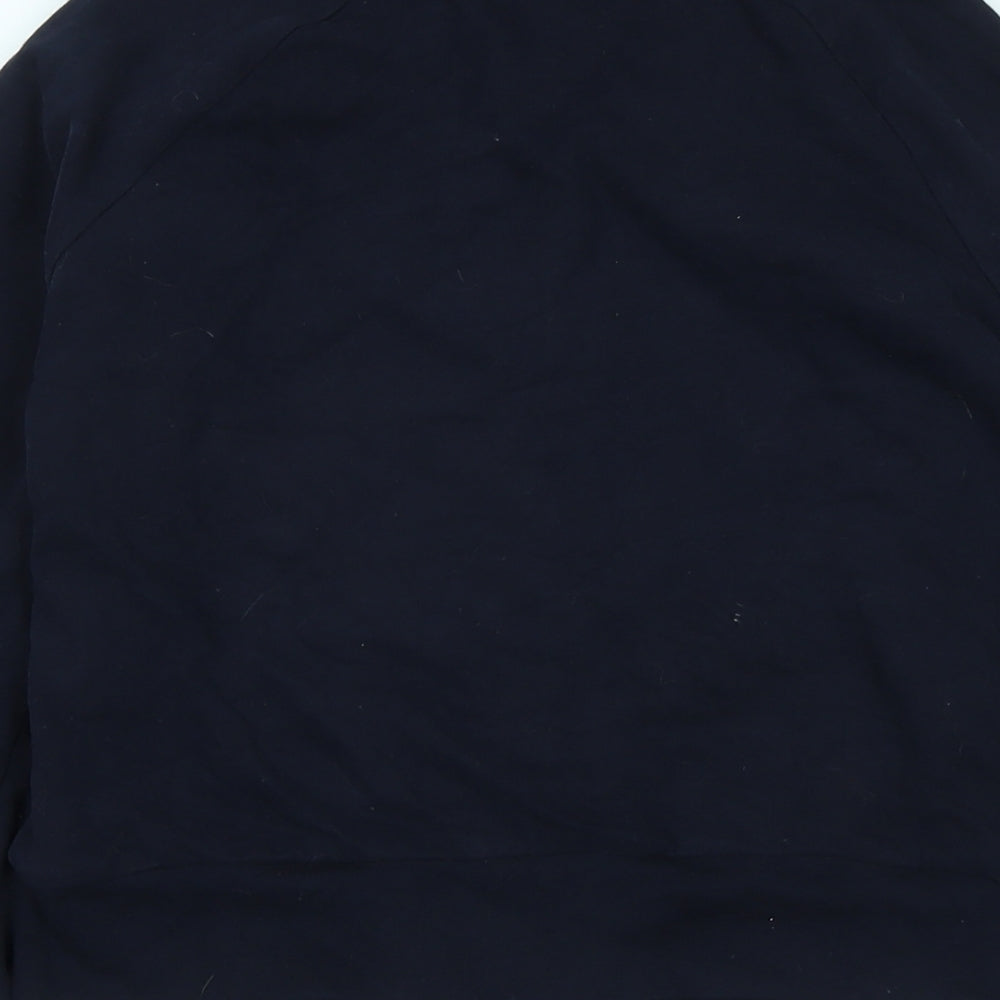 Brand and care label for Gap girls’ blue jacket, size XL, zip - logo