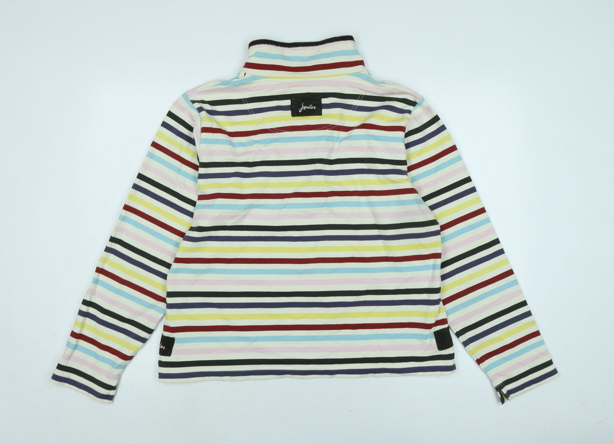 joul Womens Multicoloured Striped Polyester Pullover Sweatshirt Size 12 - Logo