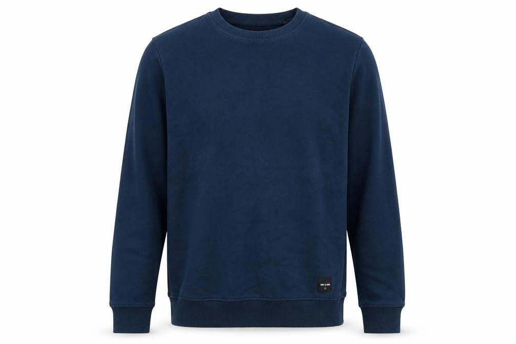 Front view of Only & Sons women’s blue polyester pullover sweatshirt, size XS, - logo