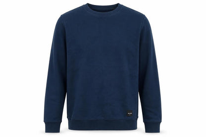 Front view of Only & Sons women’s blue polyester pullover sweatshirt, size XS, - logo