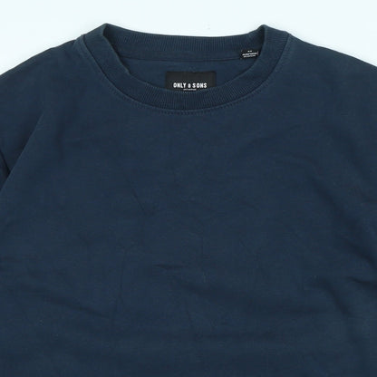 ONLY & SONS Womens Blue Polyester Pullover Sweatshirt Size XS - Logo