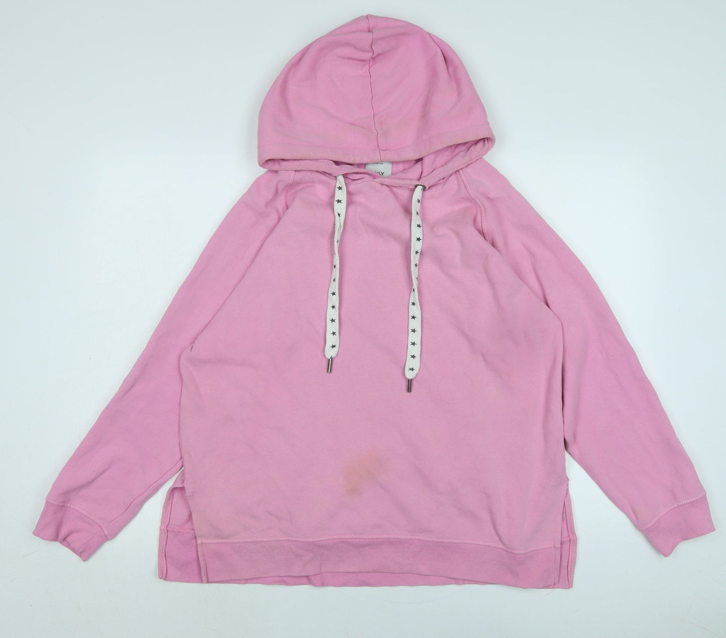 Only Womens Pink Cotton Pullover Hoodie Size XL - Logo