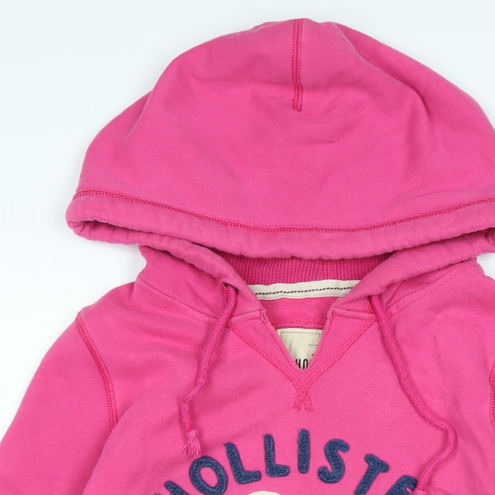 Hollister Womens Pink Cotton Pullover Hoodie Size M - Logo