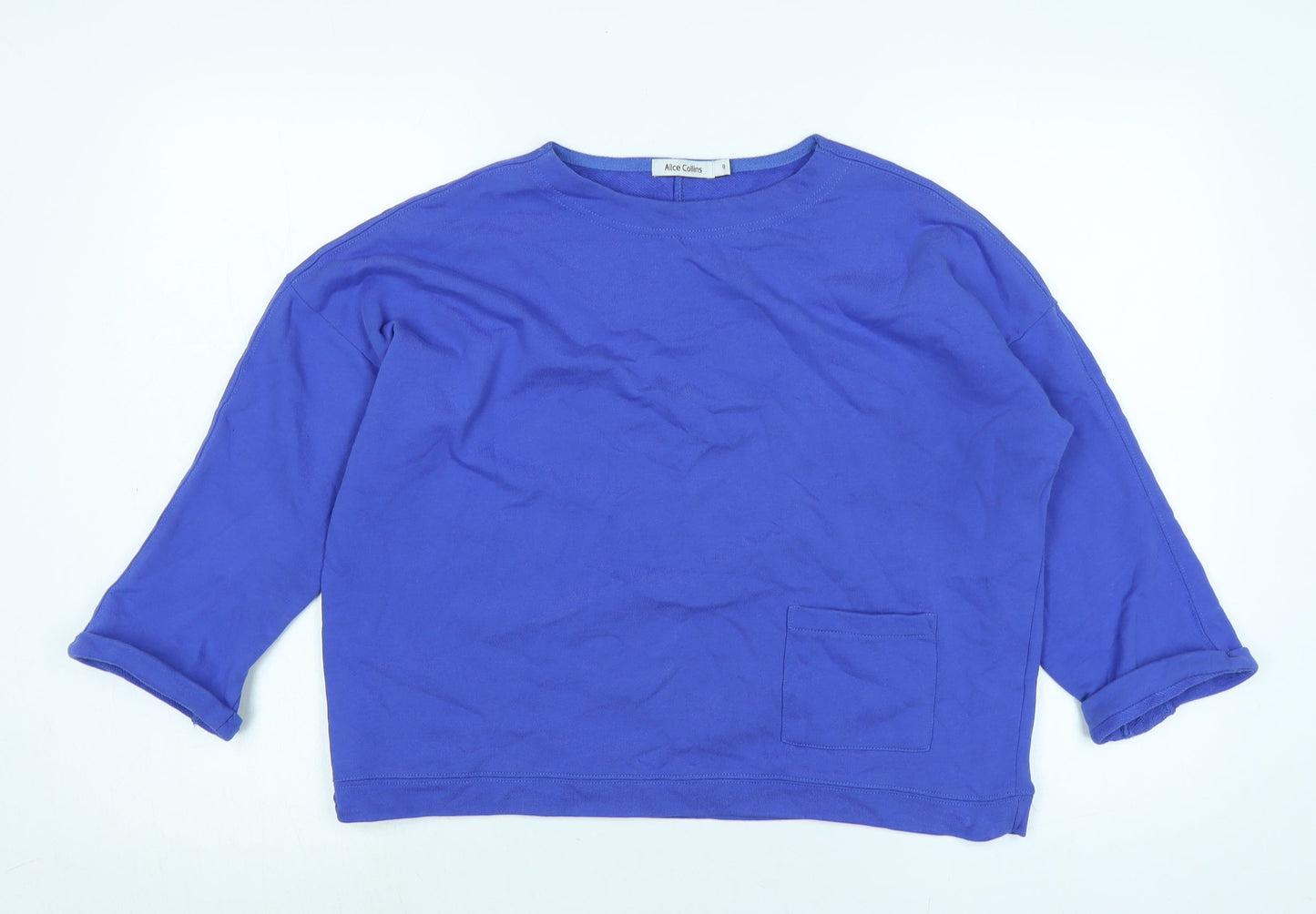 Alice Collins Womens Purple Cotton Pullover Sweatshirt Size 8 - Logo