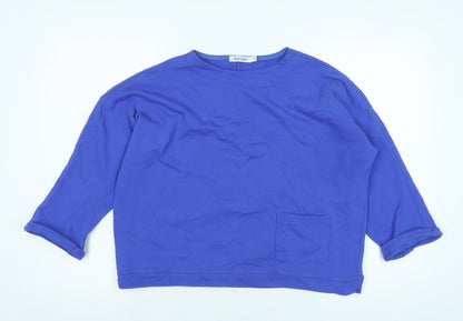Alice Collins Womens Purple Cotton Pullover Sweatshirt Size 8 - Logo
