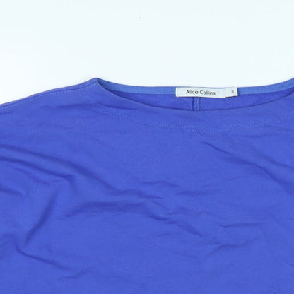 Alice Collins Womens Purple Cotton Pullover Sweatshirt Size 8 - Logo