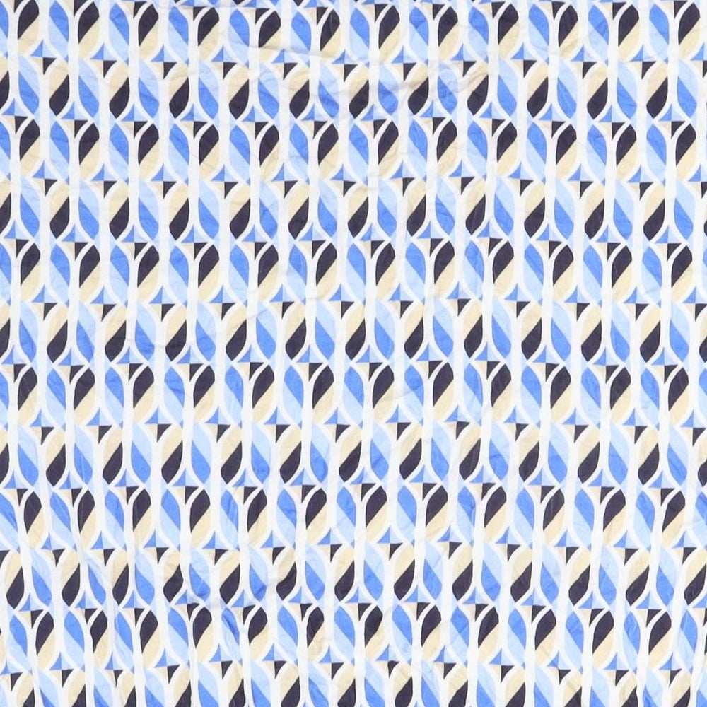 Sunday Women's Blue Geometric T-Shirt, M, Casual