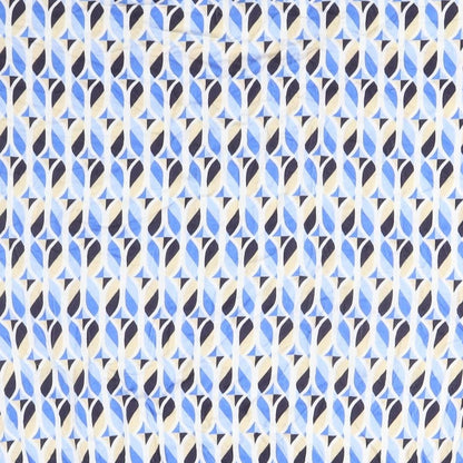 Sunday Women's Blue Geometric T-Shirt, M, Casual