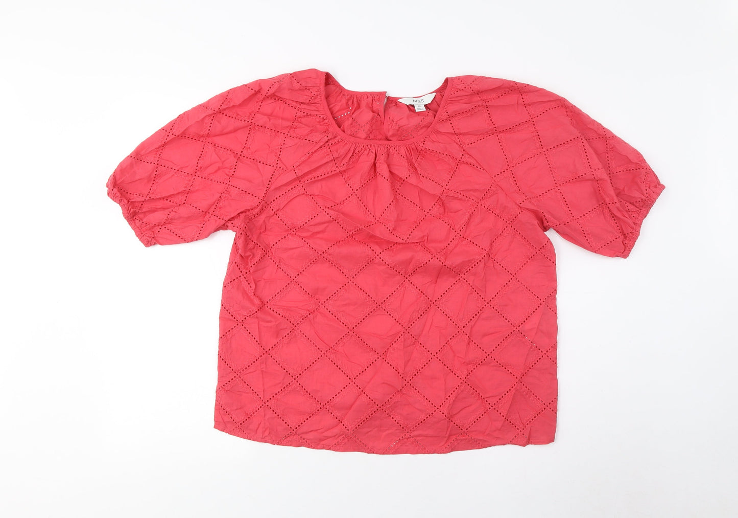 Womens UK Size M Marks and Spencer Pink Basic Blouse