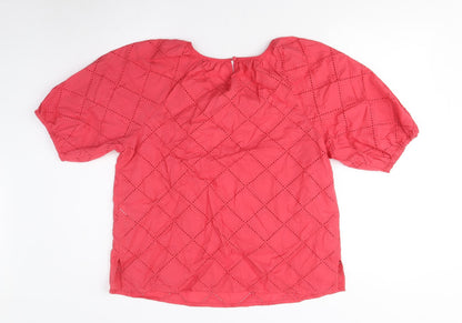 Womens UK Size M Marks and Spencer Pink Basic Blouse