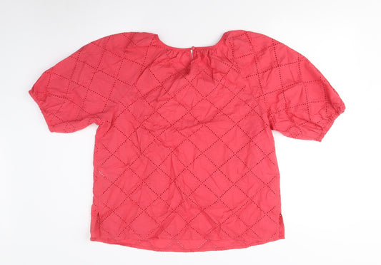 Womens UK Size M Marks and Spencer Pink Basic Blouse