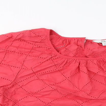 Womens UK Size M Marks and Spencer Pink Basic Blouse