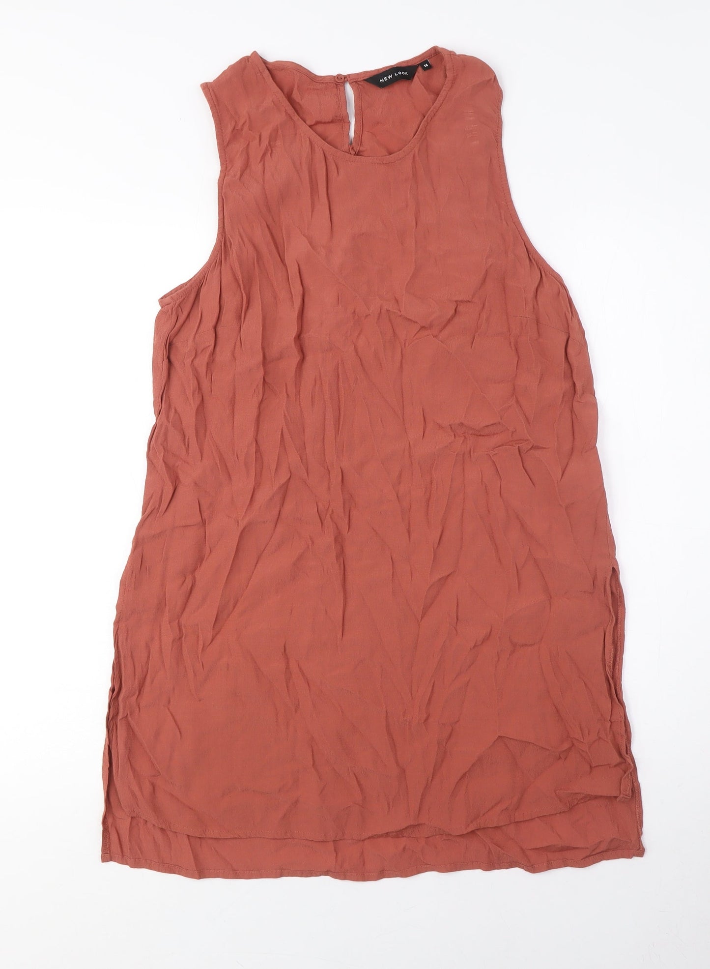 Womens UK Size S New Look Brown Basic Tank