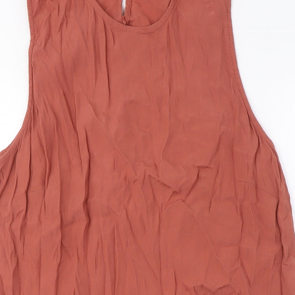 Womens UK Size S New Look Brown Basic Tank