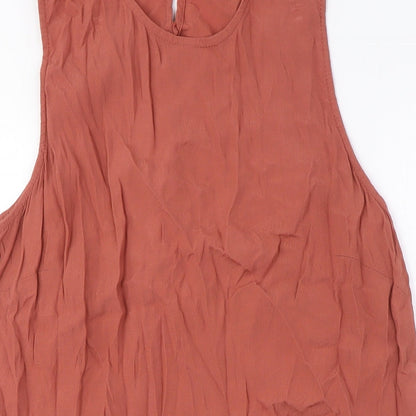 Womens UK Size S New Look Brown Basic Tank