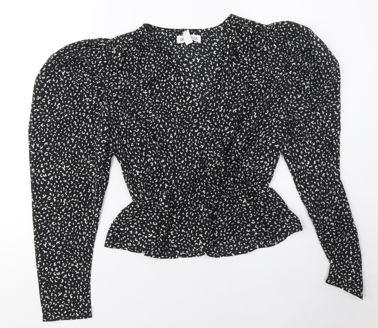 Womens UK Size M Urban Bliss Black Wrap Blouse