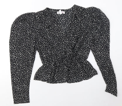 Womens UK Size M Urban Bliss Black Wrap Blouse
