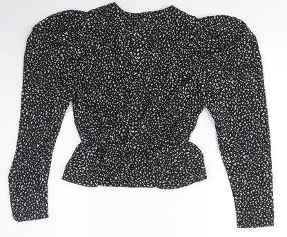 Womens UK Size M Urban Bliss Black Wrap Blouse
