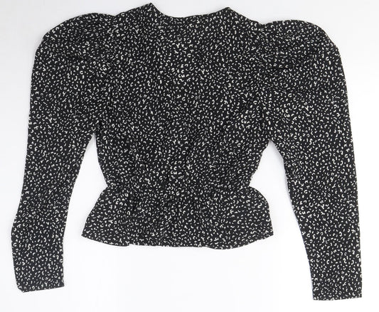 Womens UK Size M Urban Bliss Black Wrap Blouse