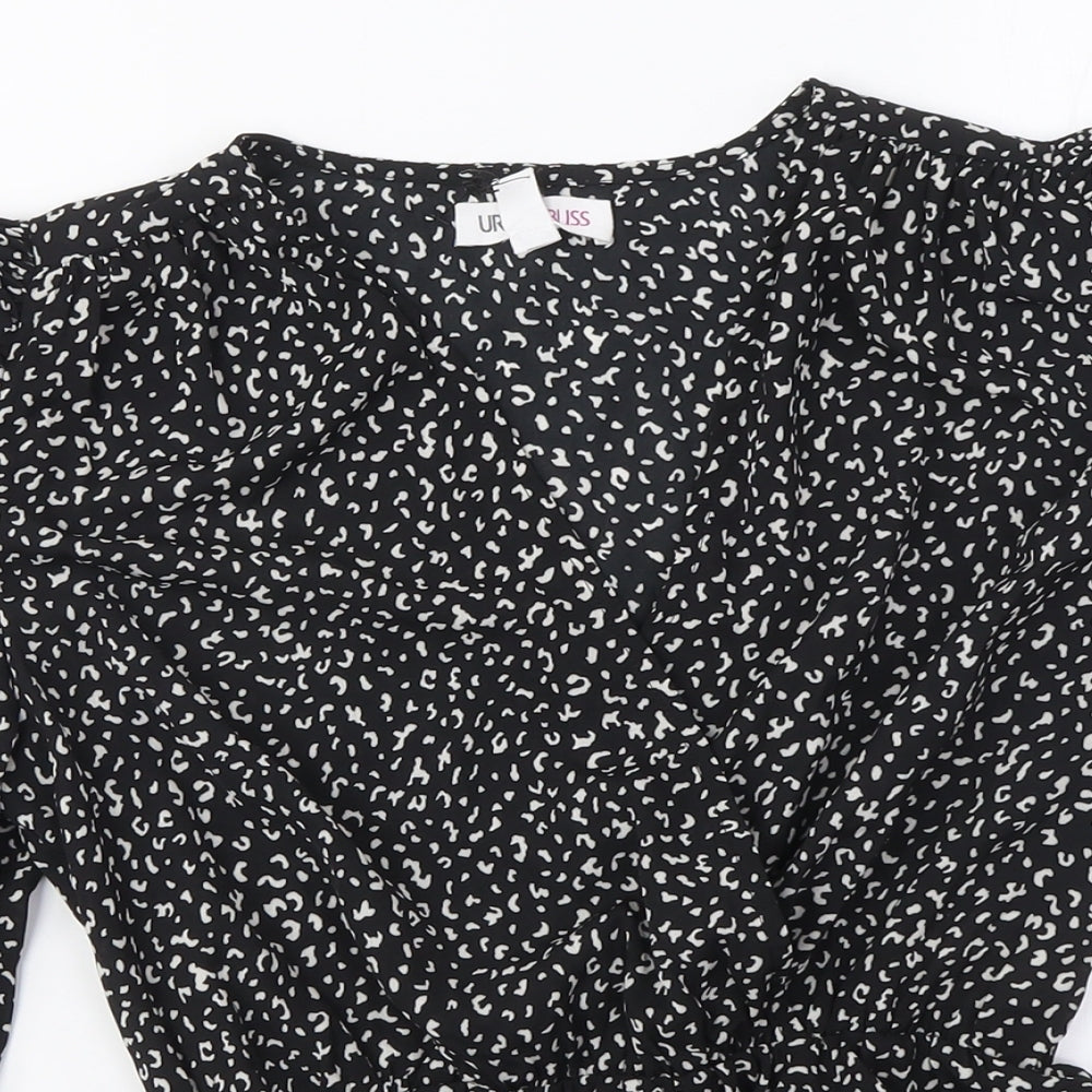 Womens UK Size M Urban Bliss Black Wrap Blouse