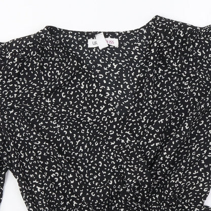 Womens UK Size M Urban Bliss Black Wrap Blouse