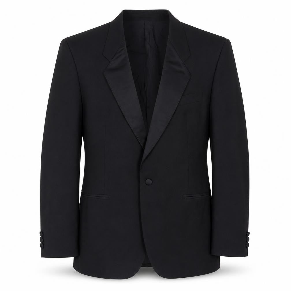 Mens UK Size 44 Pinstripe Regular Black Suit Tuxedo