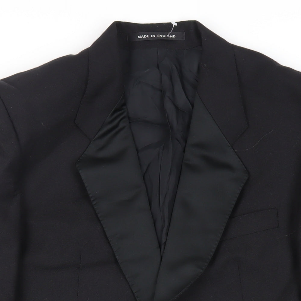 Mens UK Size 44 Pinstripe Regular Black Suit Tuxedo