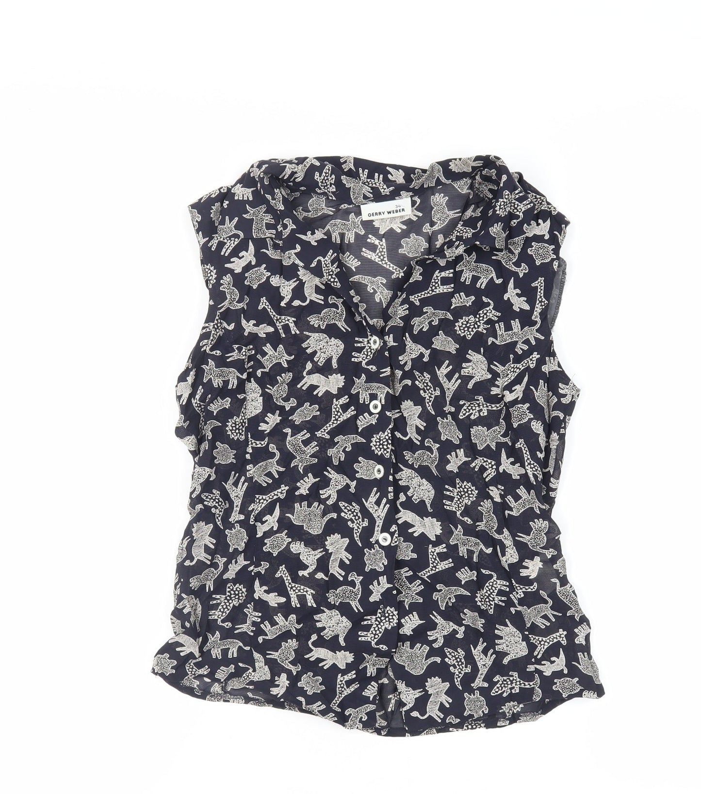 Womens UK Size 6 Gerry Weber Blue Basic Button-Up