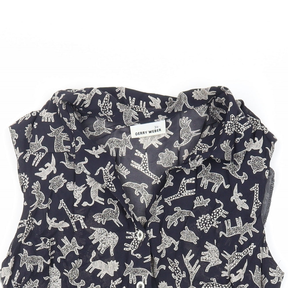 Womens UK Size 6 Gerry Weber Blue Basic Button-Up