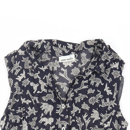 Womens UK Size 6 Gerry Weber Blue Basic Button-Up