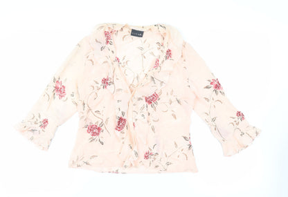 Womens UK Size 10 ALEX&CO Pink Basic Button-Up