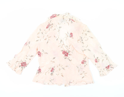 Womens UK Size 10 ALEX&CO Pink Basic Button-Up