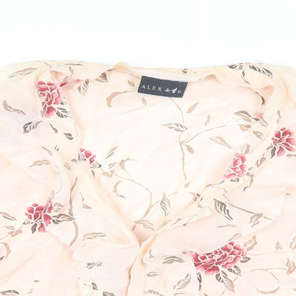 Womens UK Size 10 ALEX&CO Pink Basic Button-Up