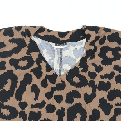 Womens UK Size L Beloved Brown Basic T-Shirt