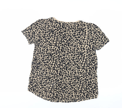Womens UK Size S Zara Beige Basic T-Shirt