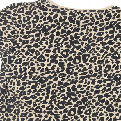 Womens UK Size S Zara Beige Basic T-Shirt