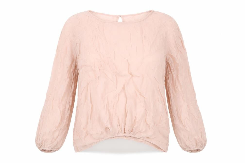 Next Womens Pink Viscose Basic Blouse Size 14 Boat Neck - Sheer