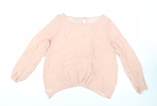 Womens UK Size 14 NEXT Pink Basic Blouse