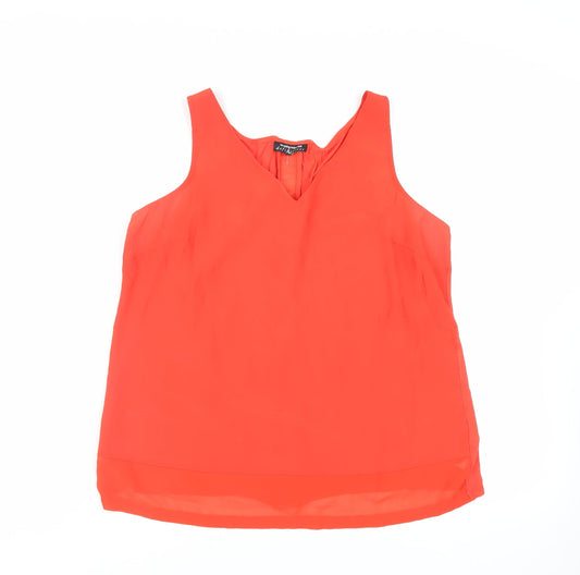 Womens UK Size 14 Warehouse Red Basic Tank