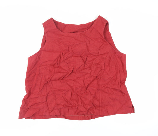 Ann Harvey Womens Red Viscose Basic Tank Size 20 Boat Neck