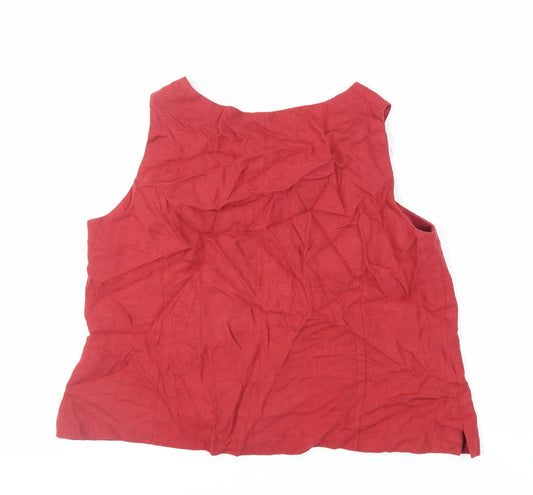 Ann Harvey Womens Red Viscose Basic Tank Size 20 Boat Neck
