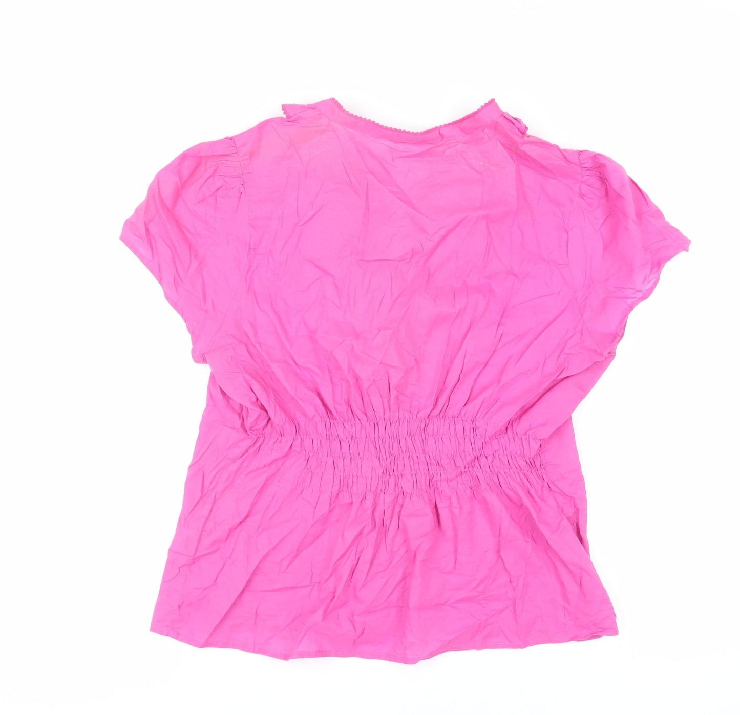 Womens UK Size 16 Marks and Spencer Pink Basic Button-Up