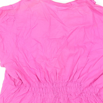 Womens UK Size 16 Marks and Spencer Pink Basic Button-Up