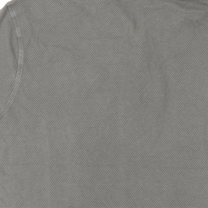 brasher Mens Green Cotton Polo Size XL Collared Button - Textured