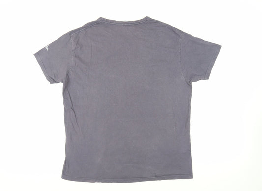 JHK Mens Grey Cotton T-Shirt Size XL Crew Neck - Sailor